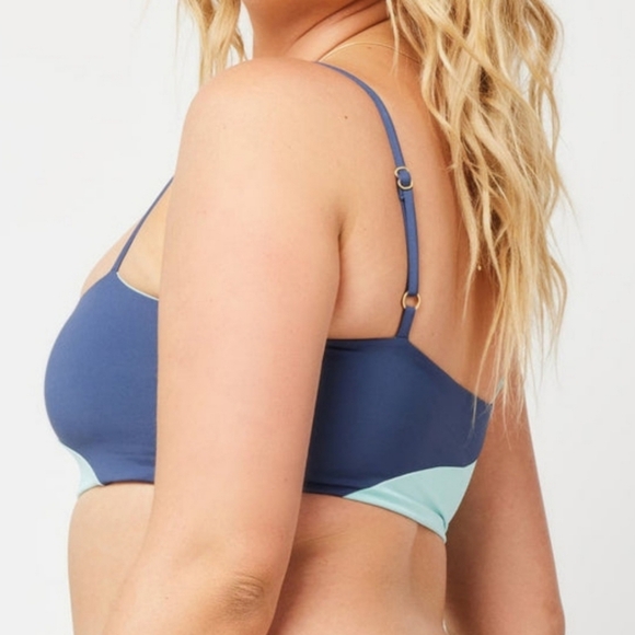 L*Space Ari Bikini Swimsuit Top Pool Slate Size S Blue New - Picture 2 of 8